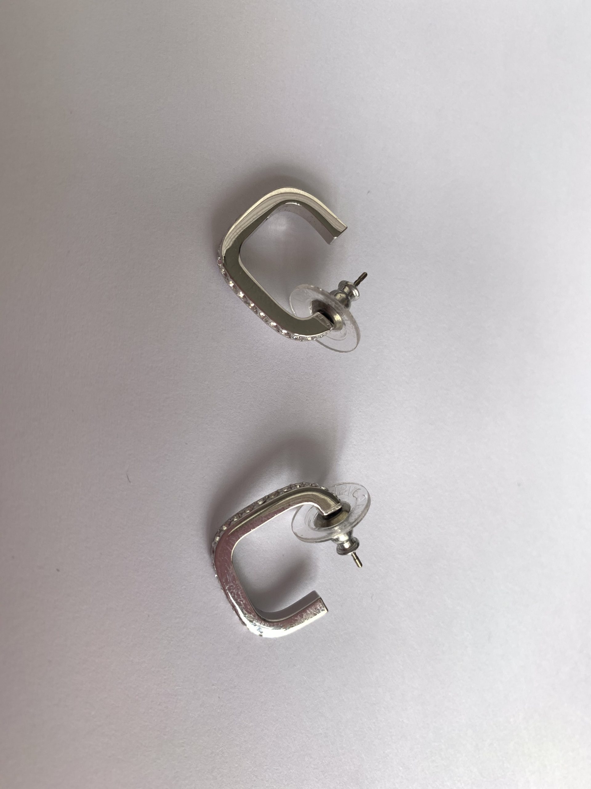 Silver Colour Rhodium Plated Swarovski Earrings With Swarovski Crystals, In Original Box (For Pierced Ears) #ML703 R495.00 | Dimensions: 17mm x 20mm - Image 3