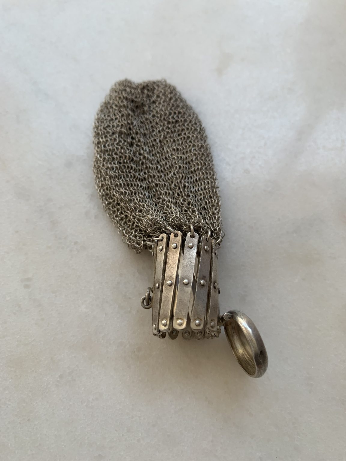 Antiques & Collectibles Vintage Silver Coin Bag Shaded Drawstring