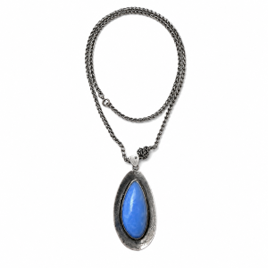 Pendant and chain - Silver Hand crafted Pendant. Labrodorite Cabochon Stamped at back - ML3744