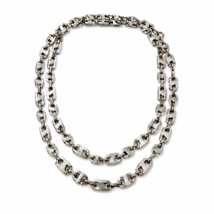 Necklace - Silver Tone Mariner Style Chain with S Links - ML3768