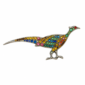 Brooch - C.W. Dickinson Stamped Gemstone GameBird Brooch - ML3775