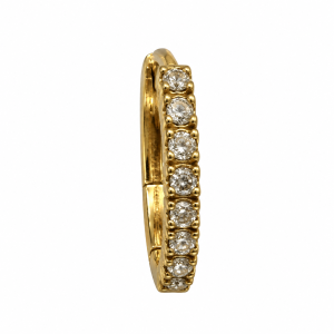 Ring - Honey Stamped Gold Tine Eternity Ring with Clear Stones - ML3776