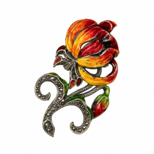Brooch - Marcasite Flame Lily Brooch - ML3780