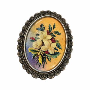 Brooch - Signed Thomas L Mott Floral Brooch Made in England - ML3781