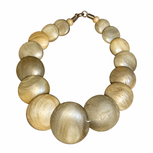 Necklace - Multi-Strand Necklace with Wooden Disc Beads - ML3782